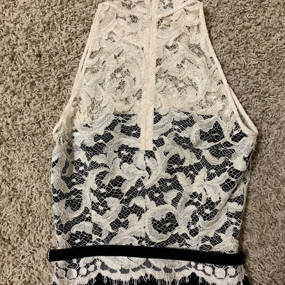 Karen Millen Ivory Lace Black Shift dress S - Picture 5 of 8